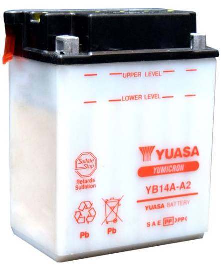 Yuasa Mp-Akku YB14A-A2 12V 14Ah - MP- ja kelkan korkilliset vakioakut - 5050694032240 - 1