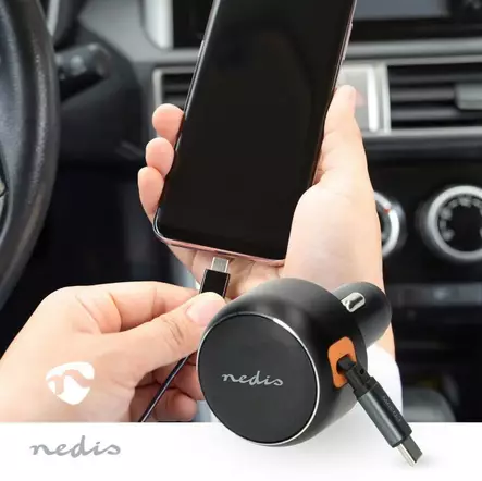 Nedis 12V/24V USB-C autolaturi 3A - Autopistokelaturit mobiililaitteisiin - 5412810473700 - 1