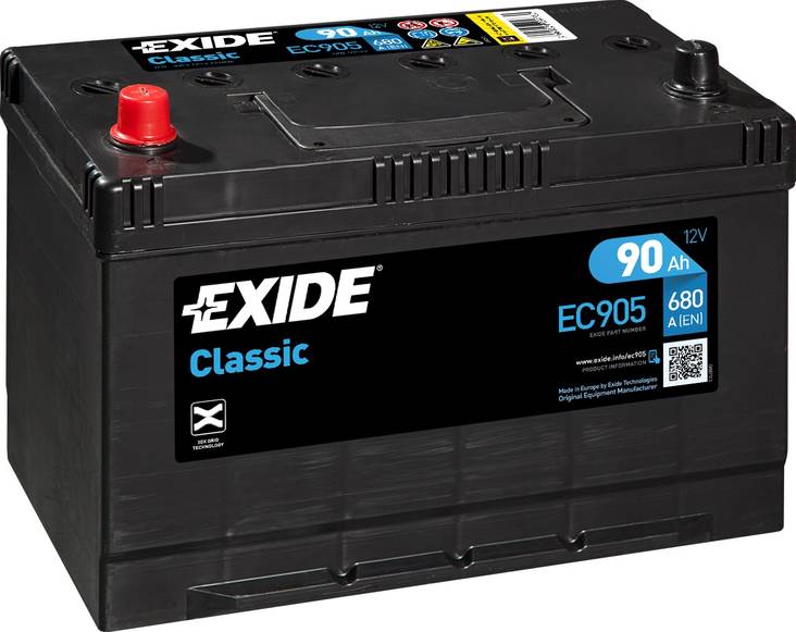 Exide Classic EC905 12V 90Ah - Exide käynnistysakut - 3661024034760 - 1