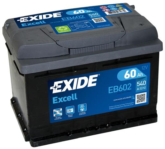 Exide Excell EB602 12V 60Ah - Exide käynnistysakut - 3661024034630 - 1