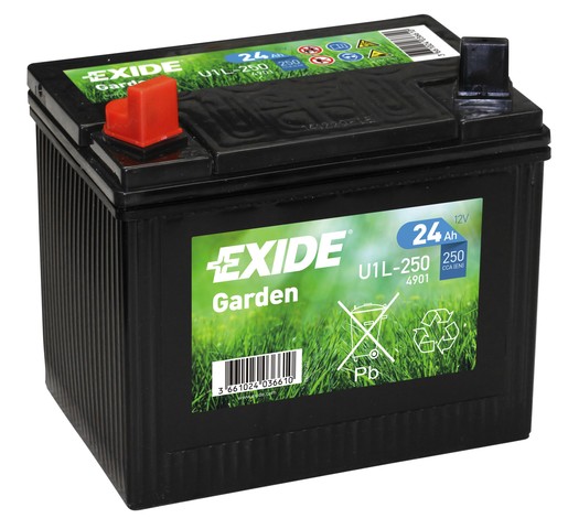 Exide Mp-Akku U1L-250 12V 24Ah (250EN) - Ruohonleikkuriakut - 3661024036610 - 1