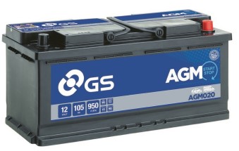 GS Käynnistysakku AGM020 12v 105Ah 950A - GS käynnistysakut - 5050694038020 - 1