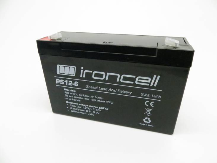 Ironcell Agm-Akku 6v 1.2Ah - AGM ajovoima- ja teollisuusakut - 21781570 - 1