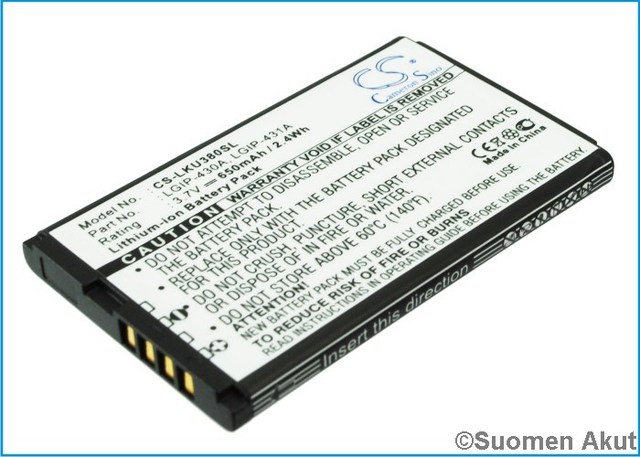 LG puhelimen akku 3.7v 650mAh GB130 CS - LG kännykän akut - 4894128024460 - 1