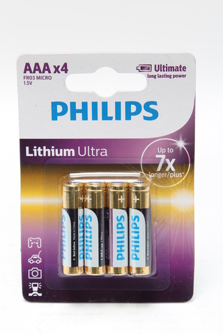 Philips AAA 1.5v lithiumparisto4kpl/blis - AA & AAA 1.5V lithiumparistot - 8712581359430 - 1