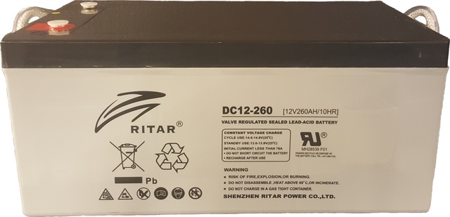 Ritar Agm-Akku DC12-260 12v 260Ah/10HR - AGM ajovoima- ja teollisuusakut - 8899671030 - 1