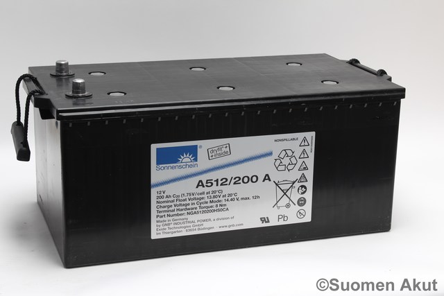 Sonnenschein geeliakku A512/200A12v200Ah - Geeli ajovoima- ja teollisuusakut - 405170 - 1