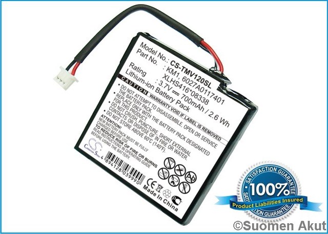 TomTom akku 3.7v 700mAh Via 120 - TomTom navigaattorin akut - 4894128039990 - 1