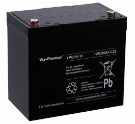 Yu-Power Agm-akku 12V 55Ah YPC55-12 - AGM ajovoima- ja teollisuusakut - 21234700 - 1
