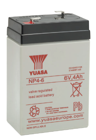 Yuasa Agm-Akku 6v 4Ah NP4-6S - AGM ajovoima- ja teollisuusakut - 21050 - 1