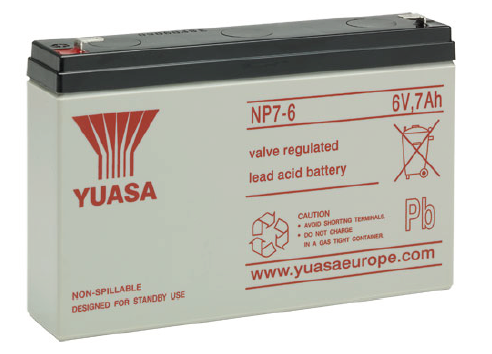 Yuasa Agm-Akku 6v 7Ah NP7-6 - AGM ajovoima- ja teollisuusakut - 21000 - 1
