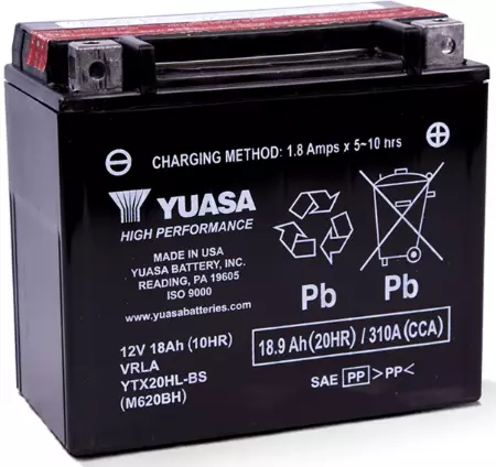 Yuasa Mp-Akku YTX20HL-BS 12V 18,9Ah - AGM MP- ja kelkan akut - 5050694010620 - 1