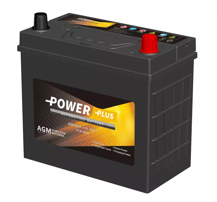 Power Plus Auton akku AGM-B24L 12V 45Ah - Muiden merkkien käynnistysakut - 70010 - 1