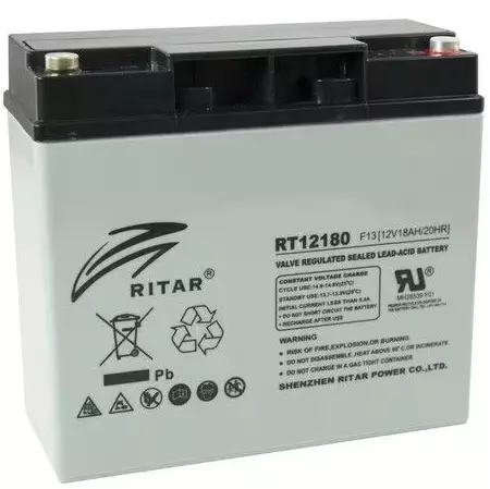 Ritar RT12180-F13 Agm-akku 12v 18Ah - AGM ajovoima- ja teollisuusakut - 21620 - 1