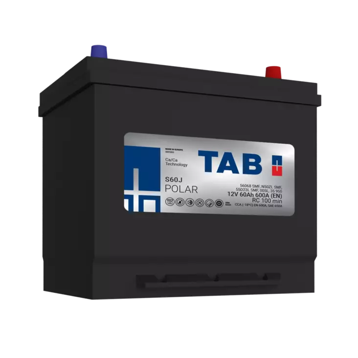 TAB käynnistysakku Polar S S60J 12V 60Ah 600A(EN - Tab käynnistysakut - 3838807030350 - 2