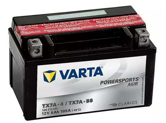 Varta Mp-Akku TX7A-BS 12V 6Ah 105A (En) - AGM MP- ja kelkan akut - 4016987127360 - 1
