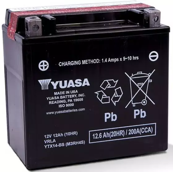 Yuasa Mp-Akku YTX14-BS 12V 12,6Ah - AGM MP- ja kelkan akut - 5050694036910 - 1