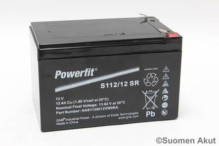 Powerfit Agm-Akku 12v 12Ah S112/12SR - AGM ajovoima- ja teollisuusakut - 74586321 - 1
