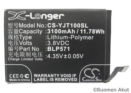 Puhelimen akku Oneplus 3.8V 3100mAh - Oneplus kännykän akut - 4894128092971 - 1