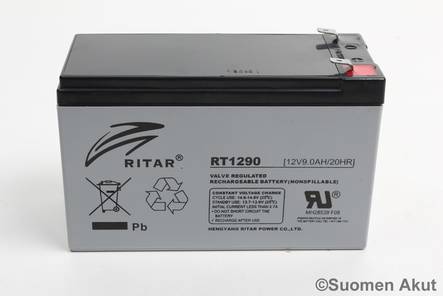 Ritar Agm-akku 12v 9Ah RT1290-F2 - AGM ajovoima- ja teollisuusakut - 2159001 - 1