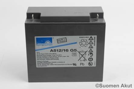 Sonnenschein geeliakku A512/16G5 12v16Ah - Geeli ajovoima- ja teollisuusakut - 40501 - 1