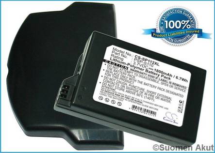 Sony PSP 3000 akku Liion 3.7v 1800mah - Pelikonsoliakut - 4894128041511 - 1