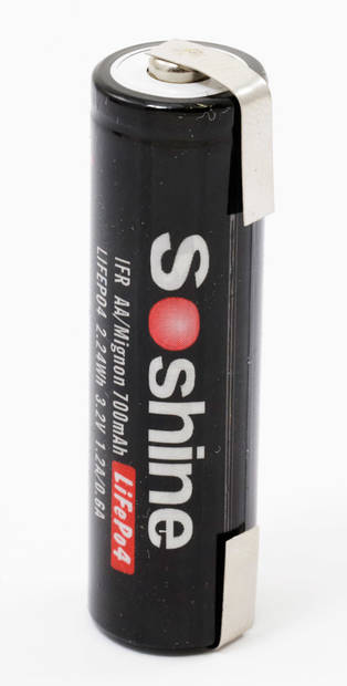 Soshine 14500 Lifepo4 3.2v 700mAh JK - LiFePO4 Kennot ja piirikortit - 09031 - 1