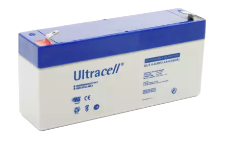 Ultracell UL3.4-6 Agm-akku 6V 3,4Ah - AGM ajovoima- ja teollisuusakut - 211011 - 2
