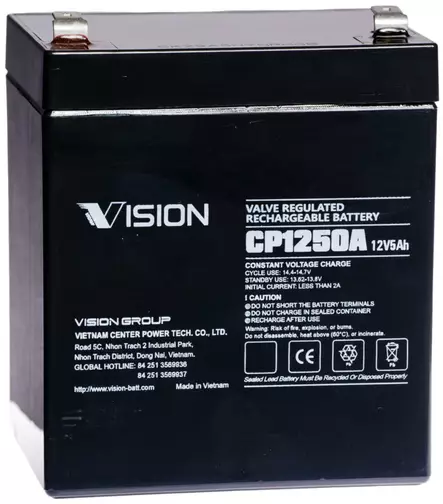 Vision CP1250A Agm-akku 12v 5Ah F2 - AGM ajovoima- ja teollisuusakut - 21492311 - 1