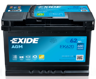 Exide Agm -akku EK620 12v 62Ah 680A(En) - Exide käynnistysakut - 3661024037891 - 1