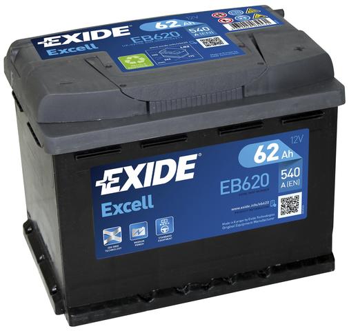Exide Excell EB620 12V 62Ah - Exide käynnistysakut - 3661024034531 - 1