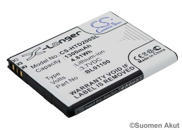 HTC Akku BL01100 3.7v 1300mAh Liion - HTC ja PDA -akut - 4894128096771 - 1