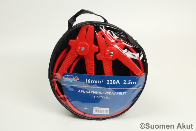 Käynnistyskaapelit 16mm2 220A 2,5 metriä - Käynnistyskaapelit - 6417196618911 - 1