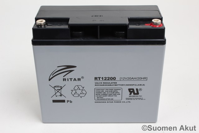 Ritar Agm-akku 12v 20Ah RT12200-F13 - AGM ajovoima- ja teollisuusakut - 21621 - 1