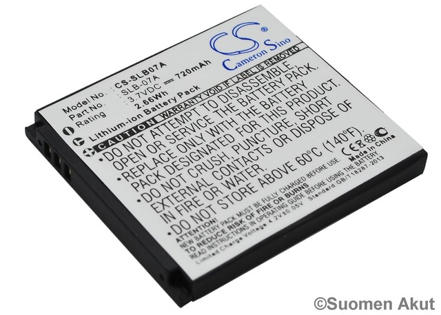 Samsung 3.7v 720mAh SLB-07A Li-ion - Samsung kameranakut - 4894128028451 - 1