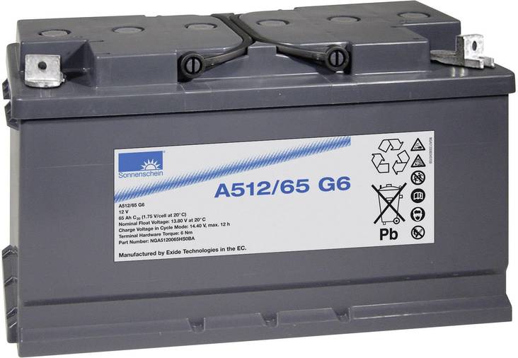 Sonnenschein geeliakku A512/65G6 12v65Ah - Geeli ajovoima- ja teollisuusakut - 405131 - 1
