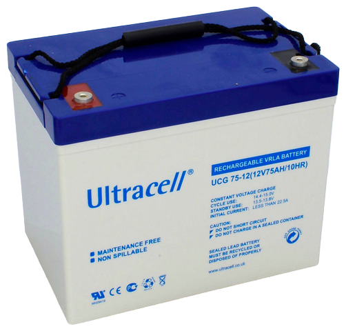 Ultracell UCG75-12 geeliakku 12V 75Ah - Geeli ajovoima- ja teollisuusakut - 125511 - 2