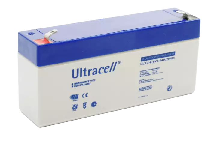 Ultracell UL3.4-6 Agm-akku 6V 3,4Ah - AGM ajovoima- ja teollisuusakut - 211011 - 2