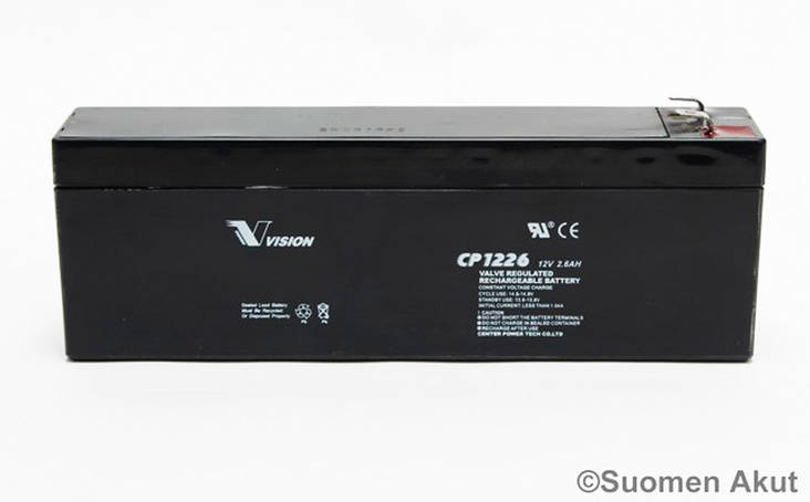 Vision CP1226 Agm-akku 12v 2,6Ah nav.vie - AGM ajovoima- ja teollisuusakut - 214921 - 1