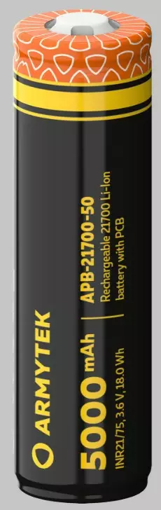 Armytek 21700 3.7V 5000mAh Li-ion - Muut Li-ion kennot - 6957713005201 - 1