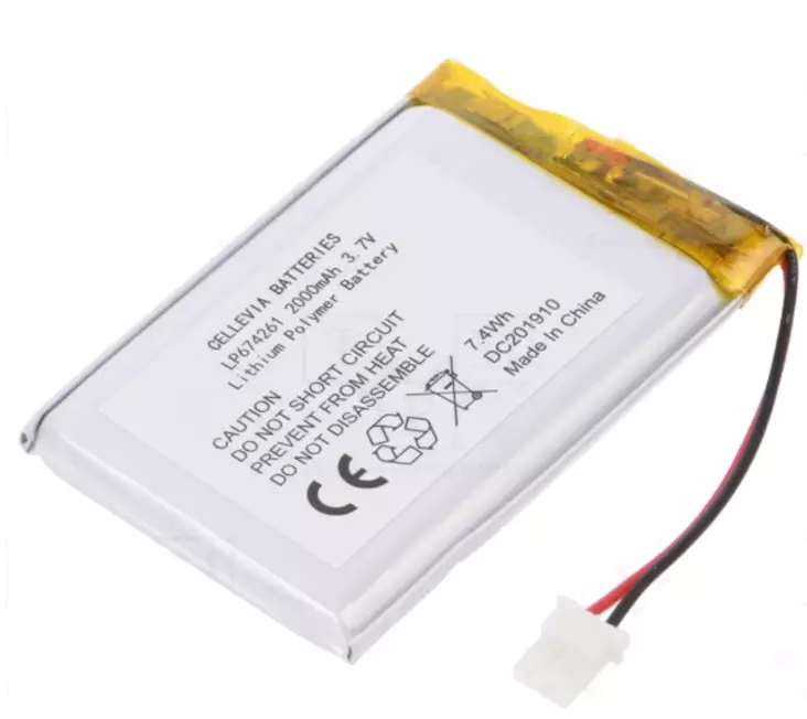 Li-polymer Akku 3.7v 2000mah LP674261/CL - Li-polymer kennot/akut - 100263116540011 - 1