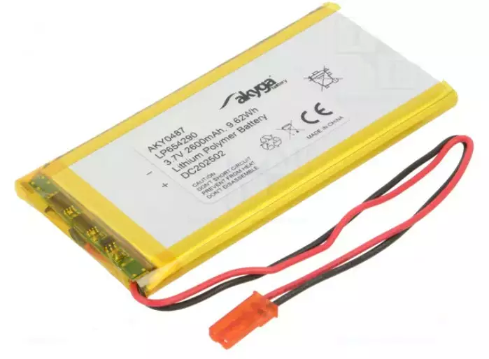 Li-polymer Akku 3.7v 2600mah 654290P - Li-polymer kennot/akut - 5511 - 1