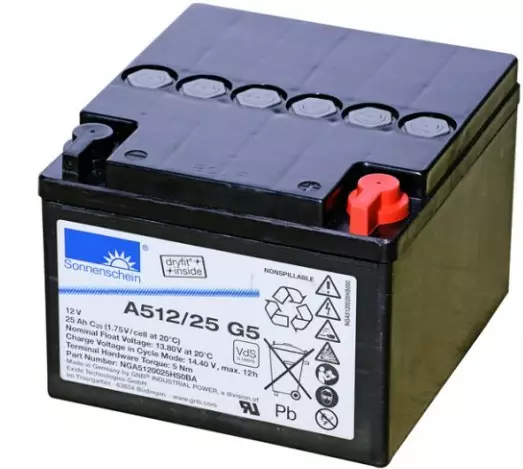 Sonnenschein geeliakku A512/25G5 12v25Ah - Geeli ajovoima- ja teollisuusakut - 4051 - 1