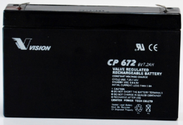 Vision Agm-akku CP672 6V 7,2Ah - AGM ajovoima- ja teollisuusakut - 2149101 - 1