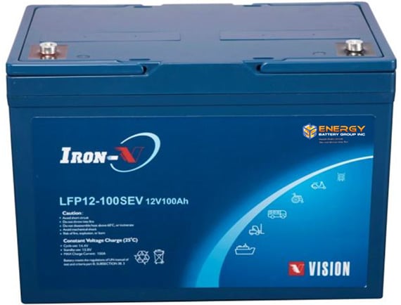 Vision LFP12-100EV LiFePO4-akku 12.8V 100Ah - Li-ion ajovoima- ja teollisuusakut - 21731 - 2