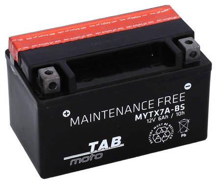TAB Mp-Akku YTX7A-BS/MYTX7A-BS 12V 6Ah 90A - AGM MP- ja kelkan akut - 8435336180522 - 1