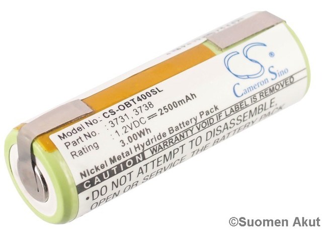 Oral-b akku 1.2v 2500mah NiMh CS - Hyvinvointi- ja terveysakut - 4894128075332 - 1