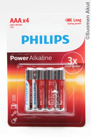 Philips alkaliparisto 1,5V AAA 4kpl bl - AAA alkaliparistot - 6959033840012 - 1