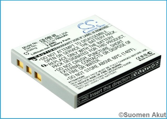 Sanyo akku 3.7v 700mah liion DB-L20 CS - Muiden merkkien kameranakut - 4894128005582 - 1