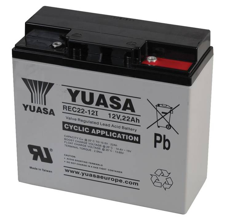 Yuasa Agm-akku 12V 22Ah REC22-12I - AGM ajovoima- ja teollisuusakut - 2123482 - 1